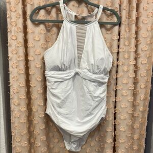 Elegant White One-Piece Swimsuit